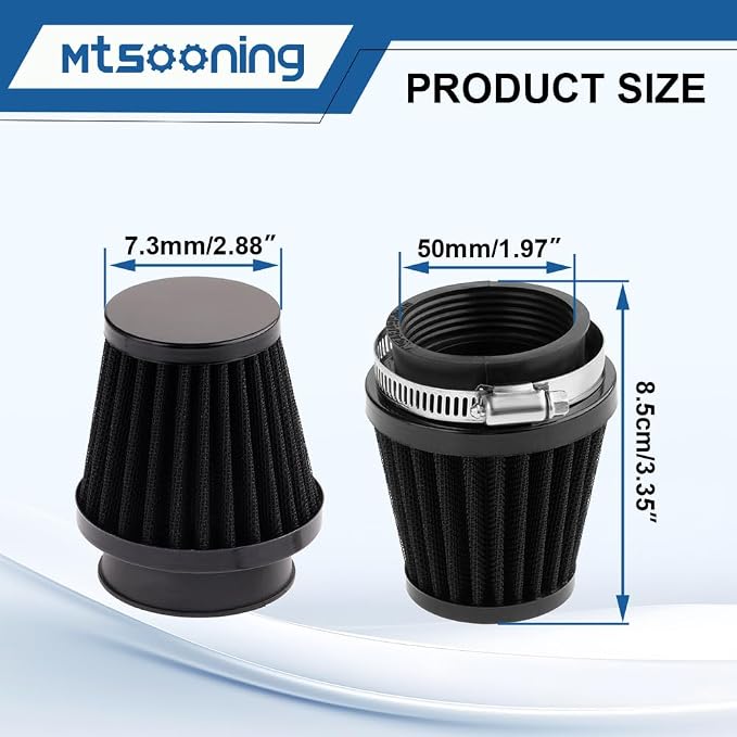 Mtsooning Universal Air Filter, 50mm Motorcycle Cone Intake Breather Cleaner - Image 5