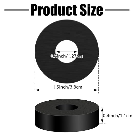 12P Rubber Isolation Pads Thick Anti-Vibration Rubber Washers1.5 In OD 0.5 In - Image 2