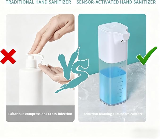Automatic Foaming Soap Dispenser,Touchless Foam Soap Dispenser 4-Level Adjustable Electric,Auto Bathroom Kitchen Hand Soap Dispenser,18.6oz/550ml,Wall Mounted,Rechargeable