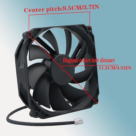 Axial Fan DC 12V 3W 0.35A, Length 4.3 Inch Height 4.3 Inch Thichness 0.98 Inch - Image 4