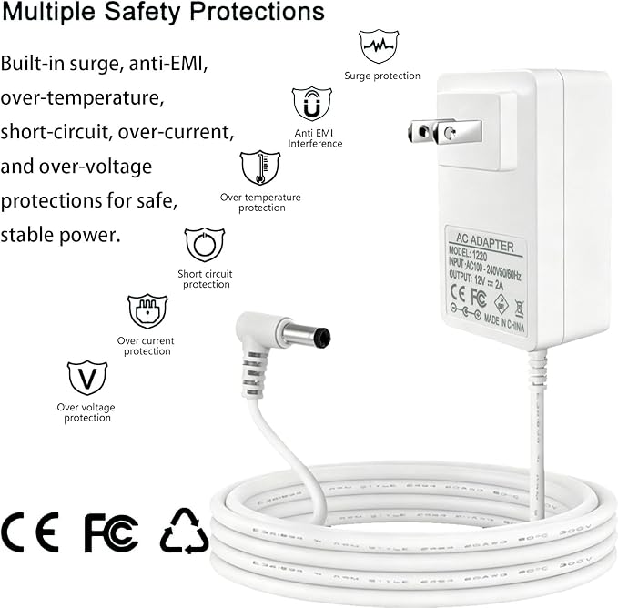 12V 2A Replacement Power Adapter Charger Cord - Image 3