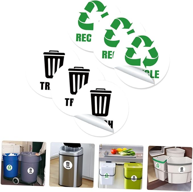 Veemoon 6-Piece Set of Self-Adhesive Garbage Classification Label Stickers - Image 5