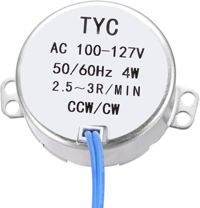 uxcell Synchronous Motor AC 100-127V 2.5-3RPM 50-60Hz CCW/CW 4W D Shaft - Image 2
