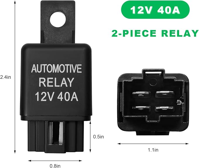 2 PCS FLS821 Car Relays, 12V DC 40A 4 Pin Multi-Purpose Automotive Air - Image 2