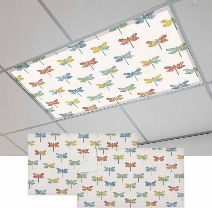 Fluorescent Light Covers for Ceiling Lights Watercolor Dragonfly Magnetic Light by Home+L6