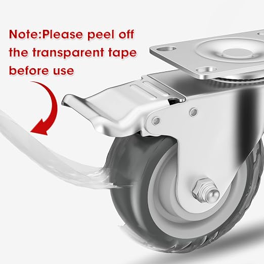 3" Swivel Plate Casters with Brake - Image 2
