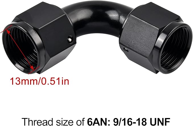 EVIL ENERGY 6AN Female to 6AN Female 90 Degree Swivel Coupler Union Fitting - Image 3