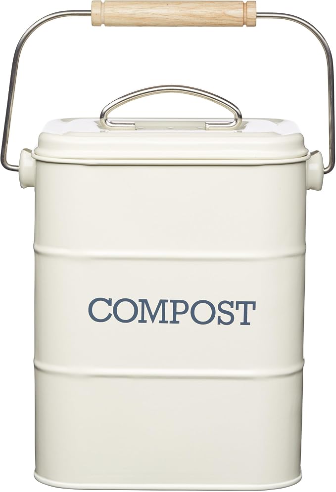 KitchenCraft Living Nostalgia Kitchen Compost Bin, 16.5 x 12 x 24 cm, Antique by KitchenCraft