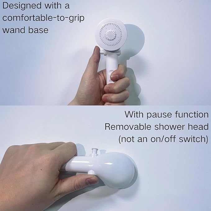 RV Shower Replacement Shower Head with Hose & Guide Ring & Shower Holder Non-Metallic Hand-Held Shower Set White/Black (White Showers)