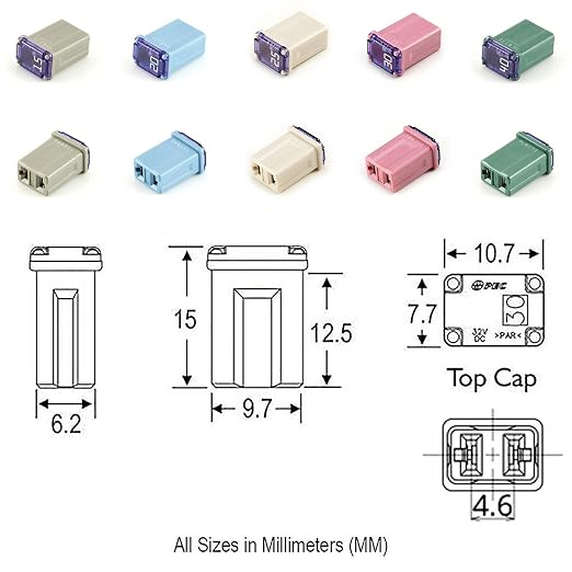 20 Pack Car Micro Cartridge Fuses Kit, 32V 15amp 20amp 25amp 30amp 40amp - Image 2