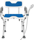 Shower Chair with Arms and Back Heavy Duty 330lbs, Shower Chair for Inside Shower, Shower Seat for Inside Shower Bathroom Chair with Cutout Seat & Cold-Proof Pads, Tools-Free Assembly