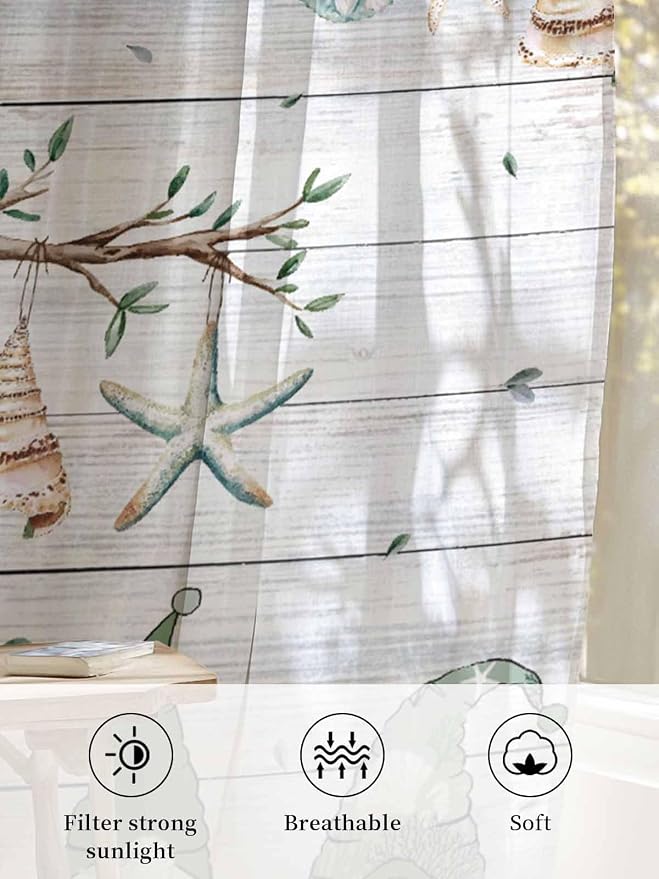 Sheer Curtains 72 Inches Long, Sage Green Gnomes Semi Sheer Curtains Light - Image 6