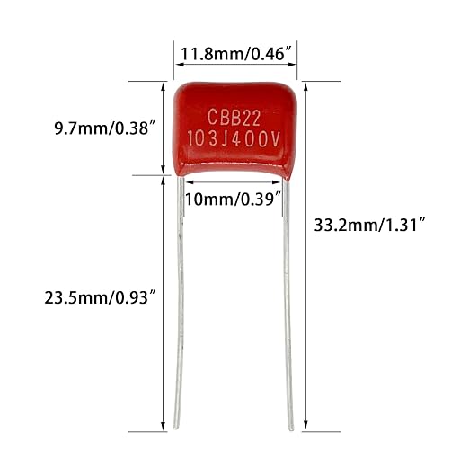 20pcs CBB22 400V 103J 0.01UF 10NF Metallized Polypropylene Film Capacitors - Image 2