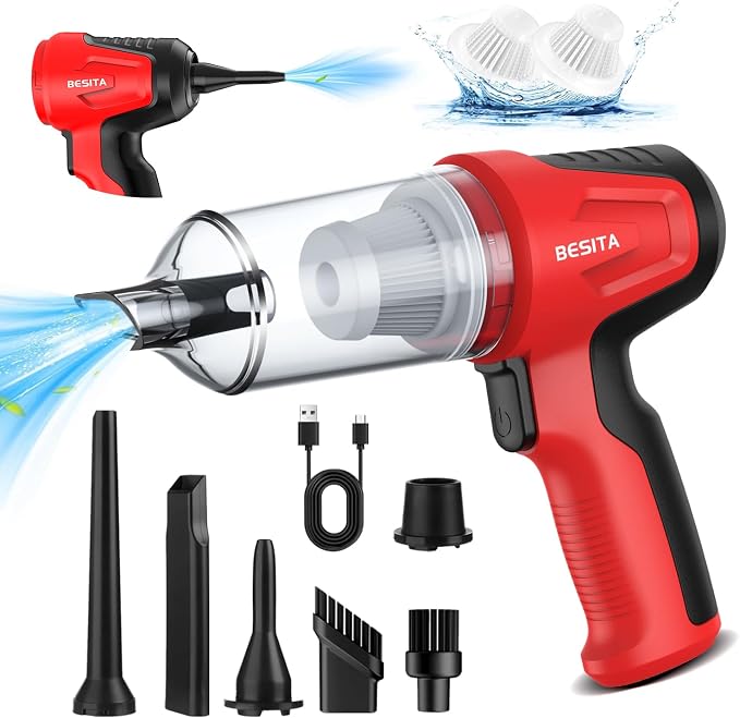 Car Vacuum Portable Cordless, 4 in 1 Mini Vacuum Cleaner Hight Power, 12000Pa by BESITA