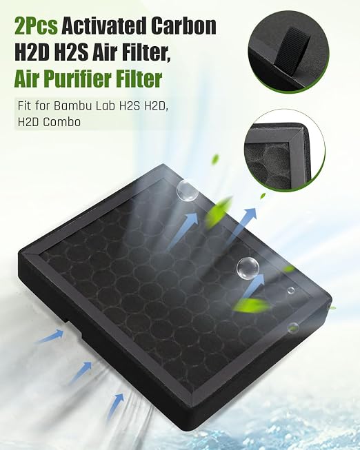 2Pcs Activated Carbon H2D H2S Air Filter Fit - Image 2