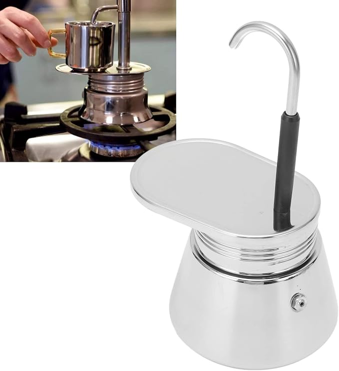 50ML 200ML Single Spout Mocha Pot Classic Stovetop Coffee Maker Stainless Steel - Image 7
