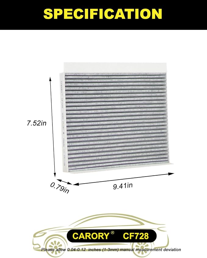 CARORY Cabin Air Filter w/Activated Carbon - Image 2