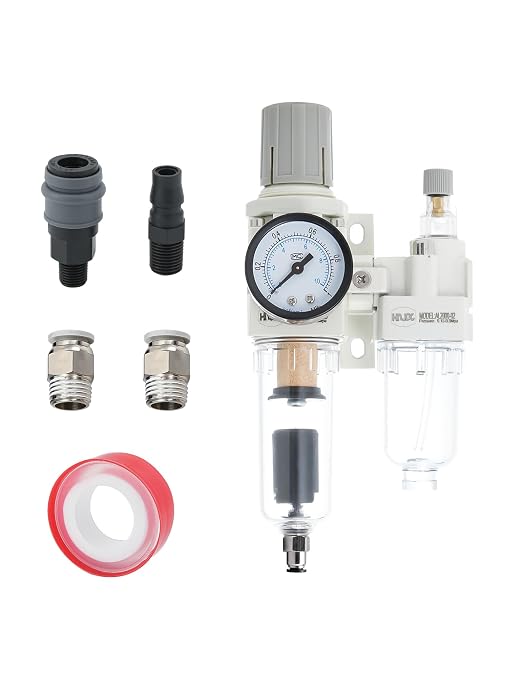 1/4" PT Compressed Air Filter Regulator Lubricator Combo Water/Oil Trap by HNJPC