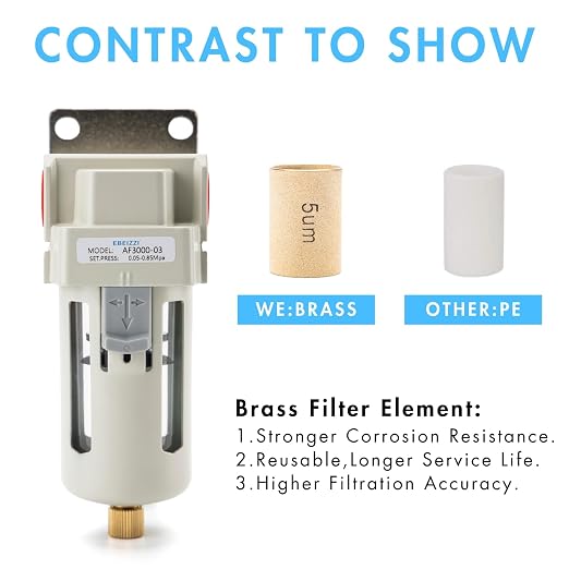 3/8" NPT Air Dryer for Compressor | Compressed Air Line Filter | 5 Micron Brass - Image 4