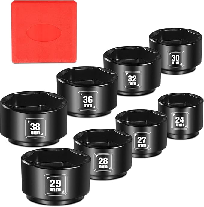 BLACKROBOT 8 Pieces 3/8” Drive Low Profile Oil Filter Socket Set, Metric Size by BLACKROBOT