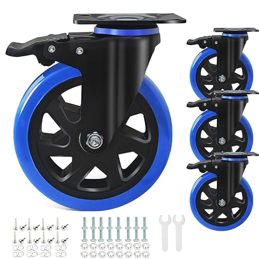 6 Inch Caster Wheels 2800Lbs, Casters Set of 4 Heavy Duty by ENYKE