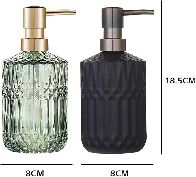 Soap Dispenser with Pump, Refillable Liquid Hand Soap Dish Soap Dispensers for Bathroom Counter, Kitchen Sink (Black)