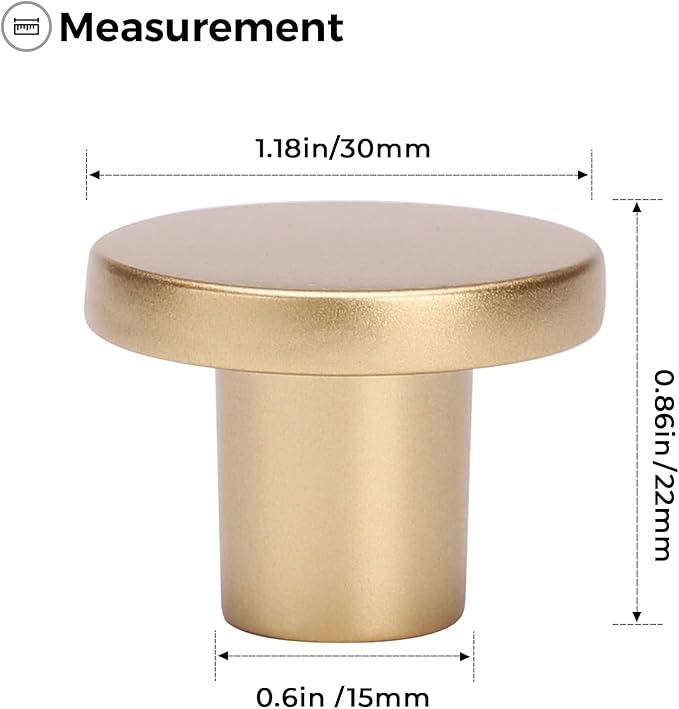 Ravinte 20 Pack Cabinet Knobs Sandy Gold Kitchen Cabinet Knobs Round Dresser Drawer Pulls Closet Door Pulls 1-1/5 Inch