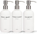 Set of 3 Shampoo and Conditioner Dispenser - 16oz Durable Shower Soap Dispenser and Shampoo Bottles - Easy to Refill Bathroom Decor