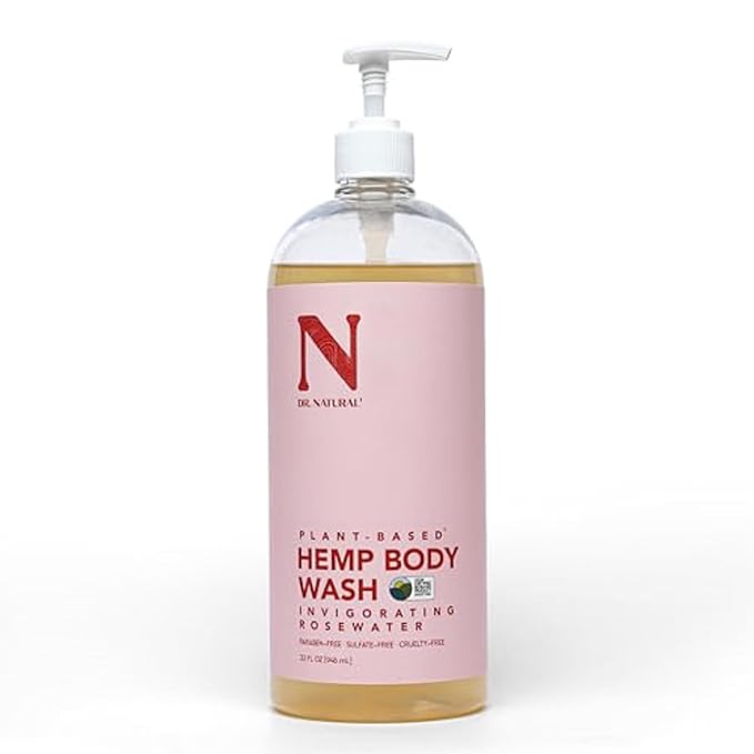 Dr. Natural Hemp Body Wash - Natural for Sensitive Skin - Moisturizing - Anti-Aging and Acne Reduction - hemp - 32 oz..