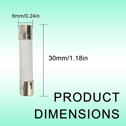 5-Pack 6×30mm 250V 10A Fast-Blow Ceramic Fuses, 35A Interrupting Rating - Image 2