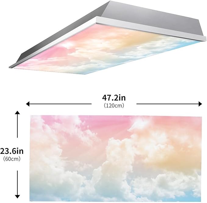 2PCS Fluorescent Light Covers for Classroom Ceiling Lights Magnetic Light Covers - Image 3