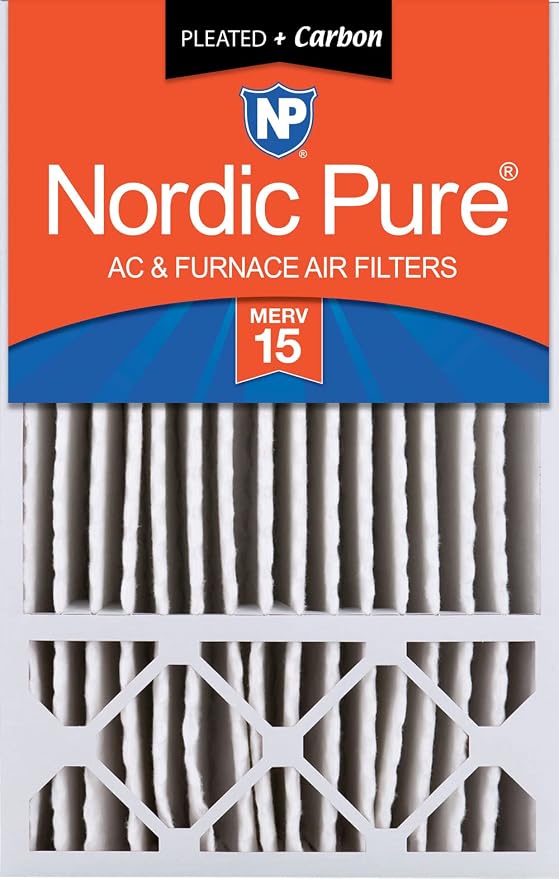 Nordic Pure 16x25x5 Honeywell Replacement Air Filters MERV 15 Plus Carbon 1 Pack by NordicPure