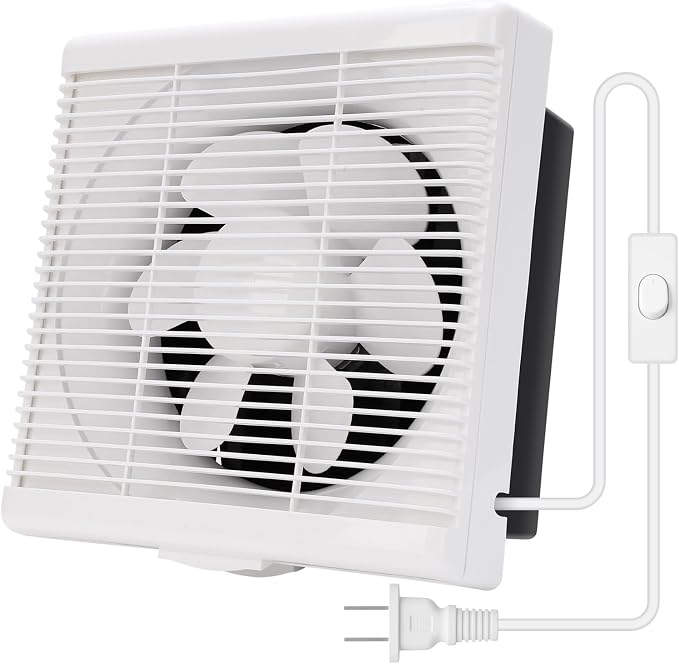 6 Inch Exhaust Fan with Mesh, Through-Wall Window Ventilation Fan, 110V Shutter by MEKOTRIN