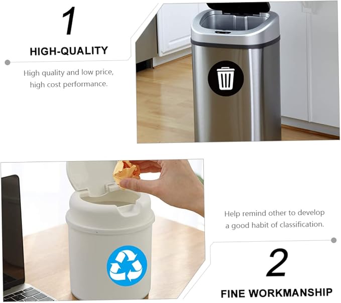 DECHOUS Reminding Waste Sorting Habits 6 Adhesive PVC Stickers - Image 8