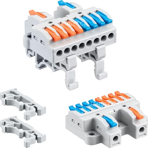 6pcs DIN Rail Terminal Blocks, DIY Splicing Wire Connectors by JANDECCN