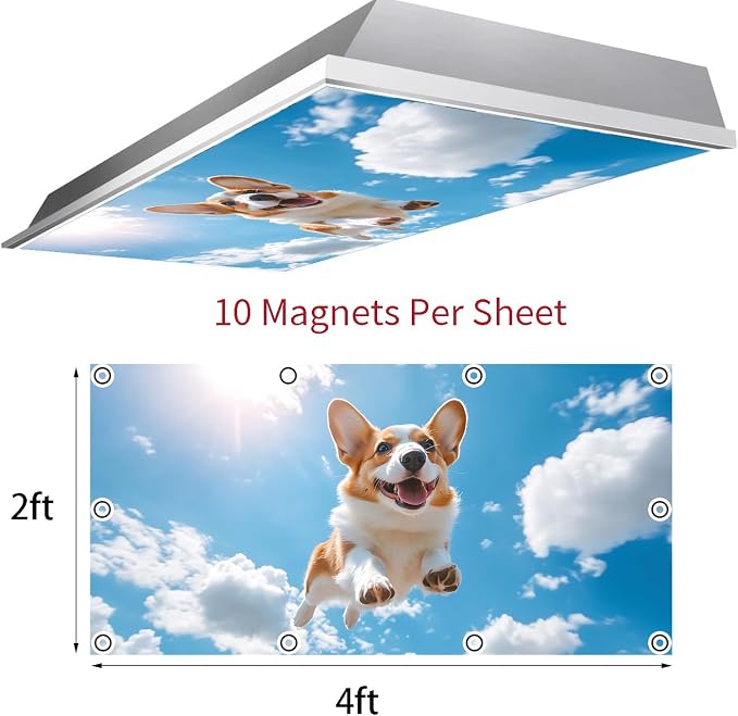 2 Pack Fluorescent Light Covers 4x2 ft Magnetic Light Covers - Image 3