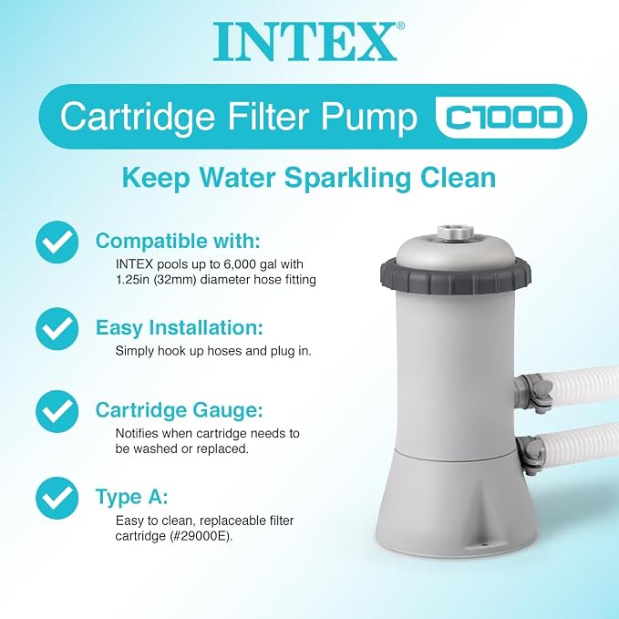 INTEX C1000 Krystal Clear Cartridge Filter Pump - Image 3