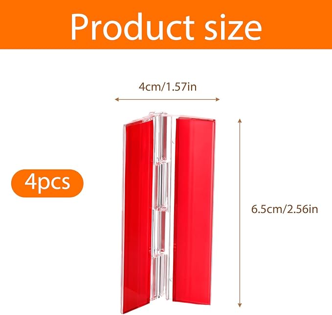 Thinp 4 Pcs Self Adhesive Clear Plastic Hinges, 65x40mm Acrylic - Image 2
