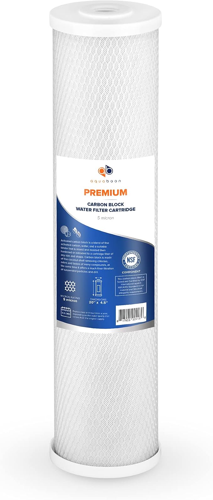 Aquaboon 5 Micron 20 x 4.5 Premium CTO Activated Carbon Water Filter Cartridge - Image 11