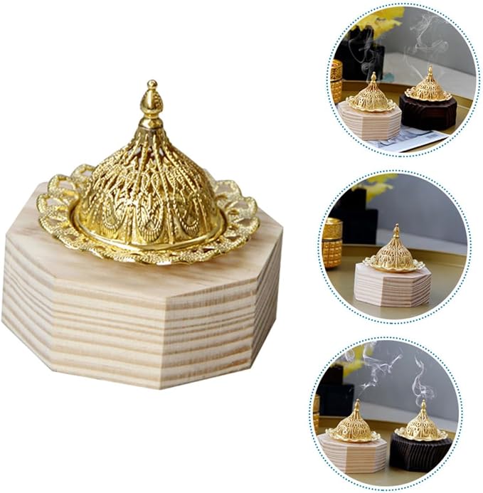 Cabilock Wood Incense Burner Tray Octagonal Backflow Censer - Image 9