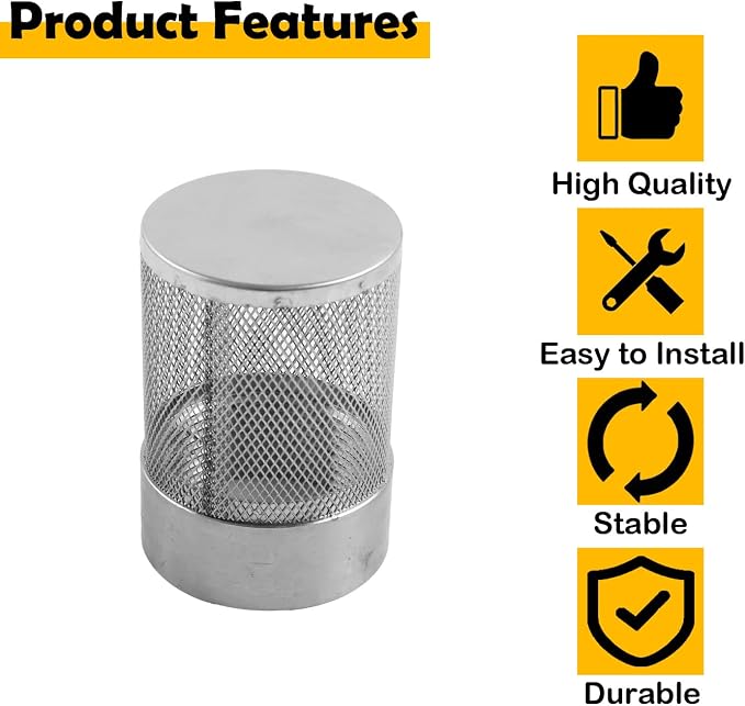 Dia Hose Inlet Suction Strainer Filter, Stainless Steel Water Pump Filter - Image 3