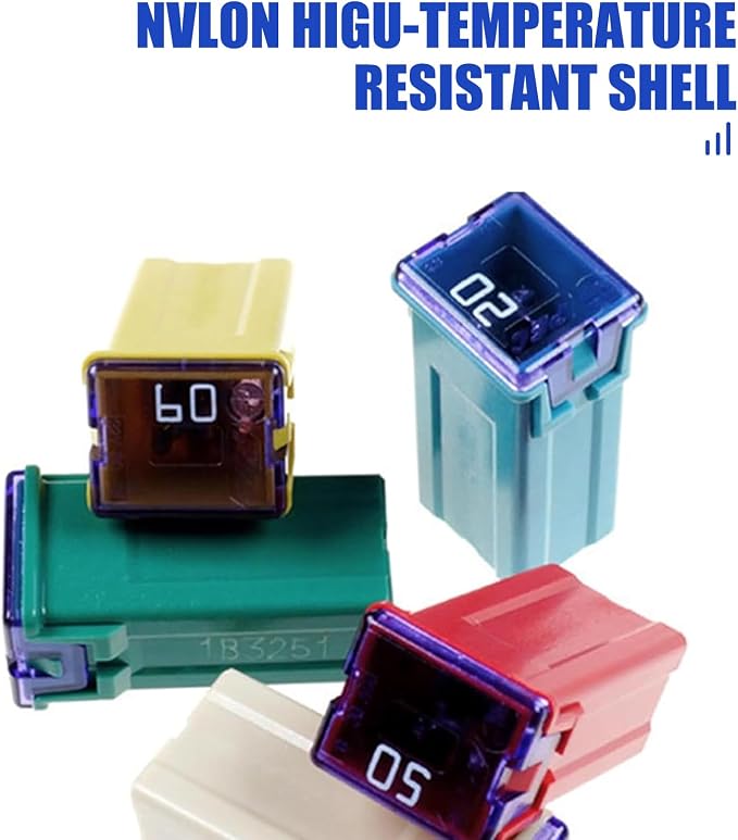 6 PCS Square Fuse Assortment Kit, Portable Jcase Long Fuse Combo Kit, 20A 25A - Image 3