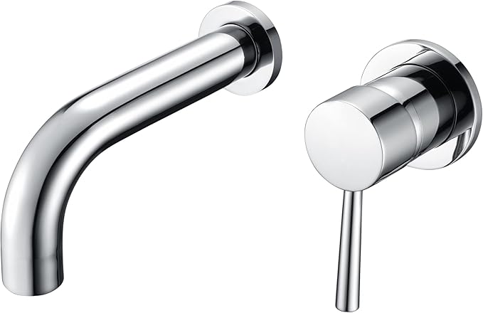 SUMERAIN Wall Mounted Bathtub Faucet, Single Handle Tub Faucet Set Including Rough-in Valve, Chrome