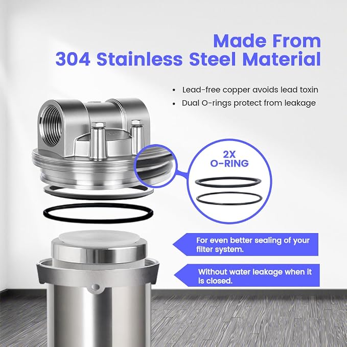 Amwater NSF/ANSI 42 Certification 304 Stainless Steel Filter Housing - Image 6