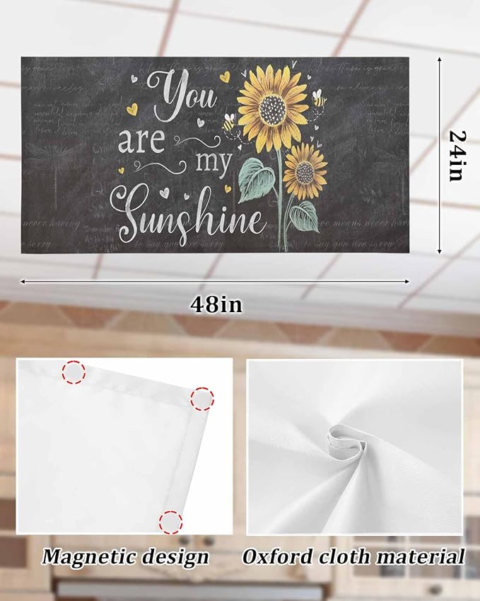 3 Pack Retro Sunflower Fluorescent Light Covers You are My Sunshine Yellow - Image 6