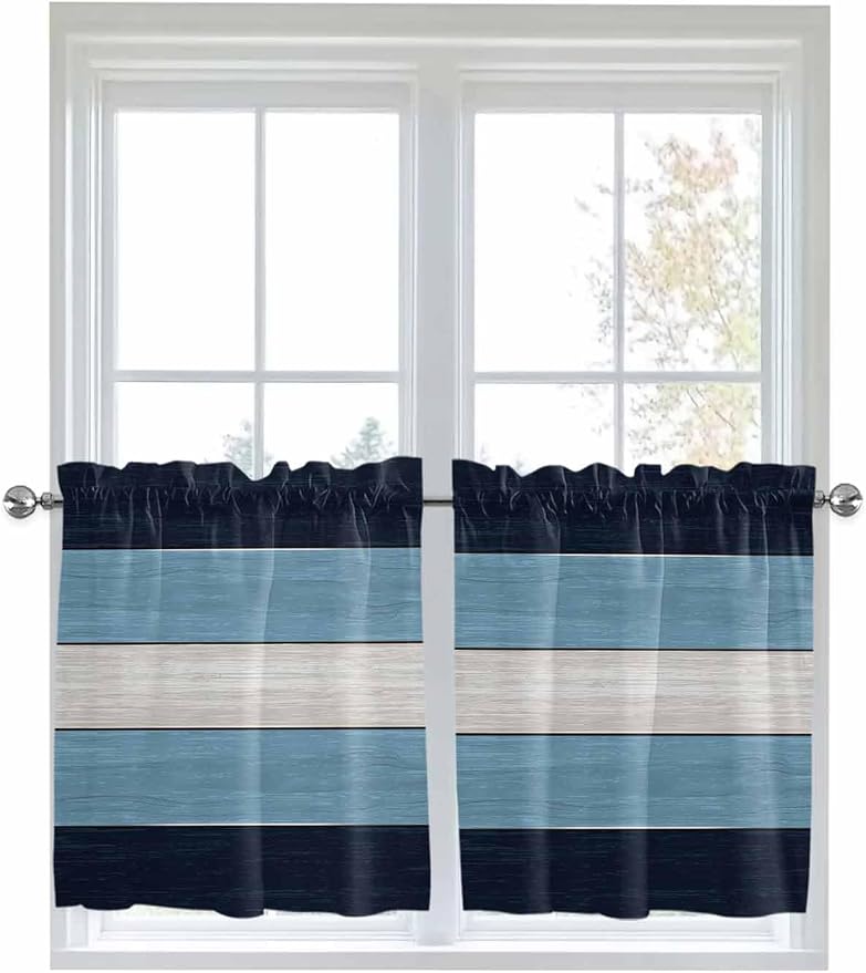 Vintage Country Woodcuts Window Valance Curtains, 2 Panel - Image 9