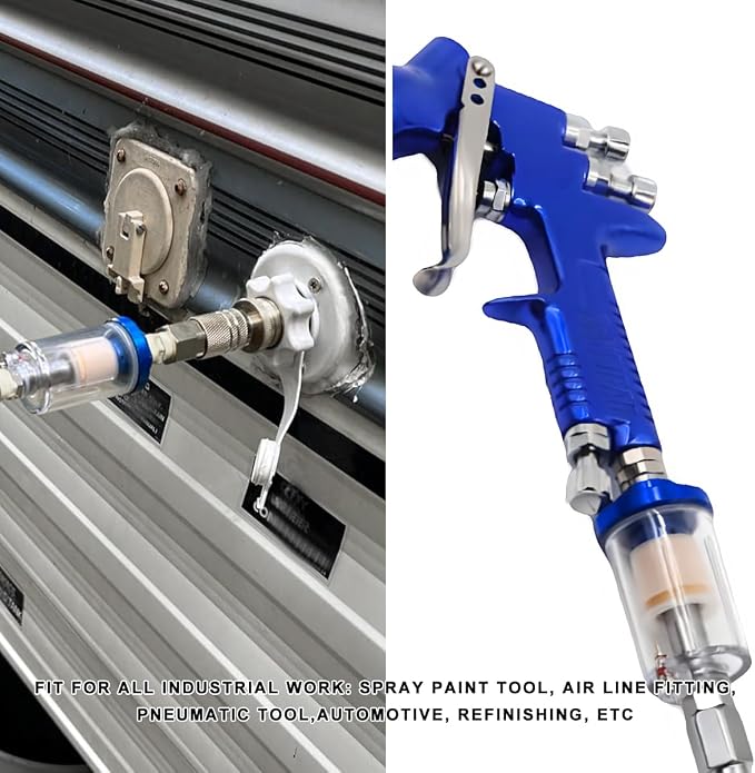 2 PCS Water Oil Separator Filter, 1/4" NPT Inlet and Outlet Airbrush Filter Air - Image 6