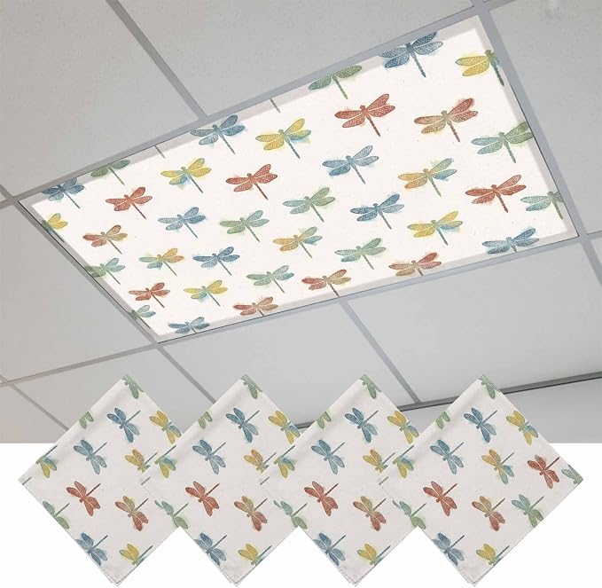 Fluorescent Light Covers for Ceiling Lights Watercolor Dragonfly Magnetic Light by Home+L6