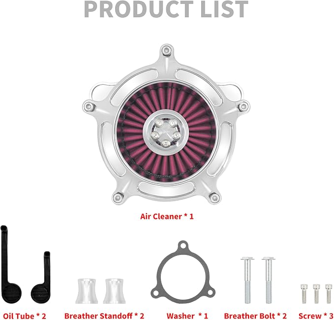 HDBUBALUS Motorcycle CNC Spike Air Cleaner Air Filter Intake System Filter - Image 6