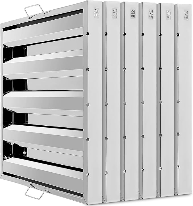 Hood Filters 430 Stainless Steel 19.5W x 19.5H Inch, 4 Grooves Commercial Hood by GCCSJ